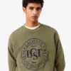 Herre-fleece-Sweatshirt med løs passform og trykk