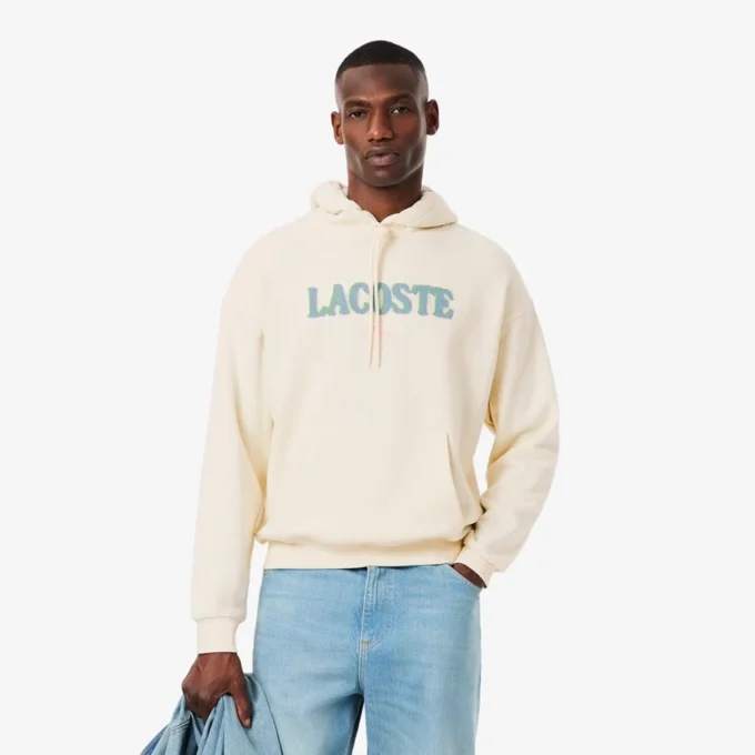 Herre-hoodie med løs passform og broderi