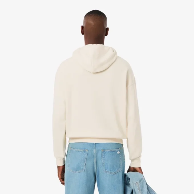 Herre-hoodie med løs passform og broderi
