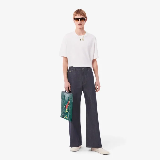 Herre-jeans med bred benvidde og selvedge