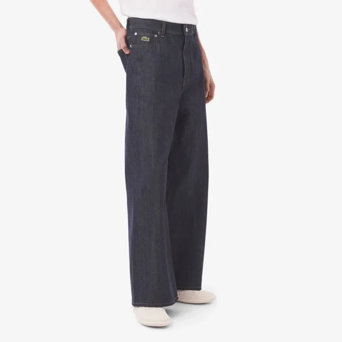 Herre-jeans med bred benvidde og selvedge