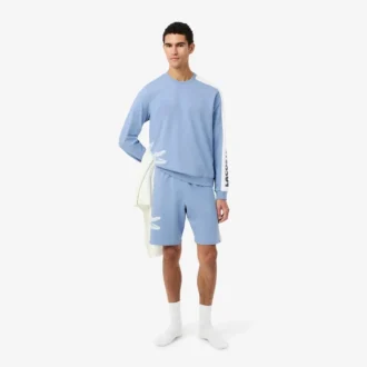 Herre-loungesweatshirt i fleece med trykk