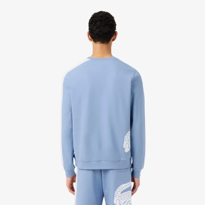 Herre-loungesweatshirt i fleece med trykk