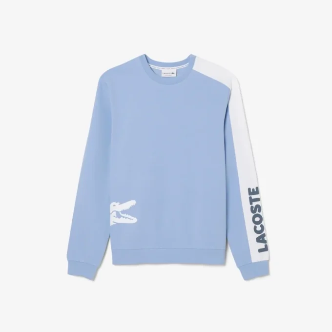 Herre-loungesweatshirt i fleece med trykk