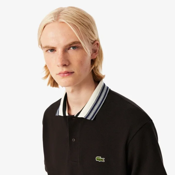 Herre Made in France Classic Fit Stripe Collar Pologensere