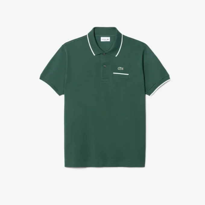 Herre-polo med klassisk passform og lommeakcent L.12.12