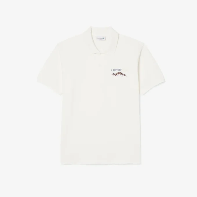 Herre-pologensere med klassisk passform og brodert motiv