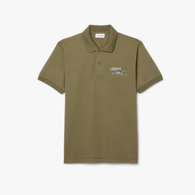 Herre-pologensere med klassisk passform og brodert motiv