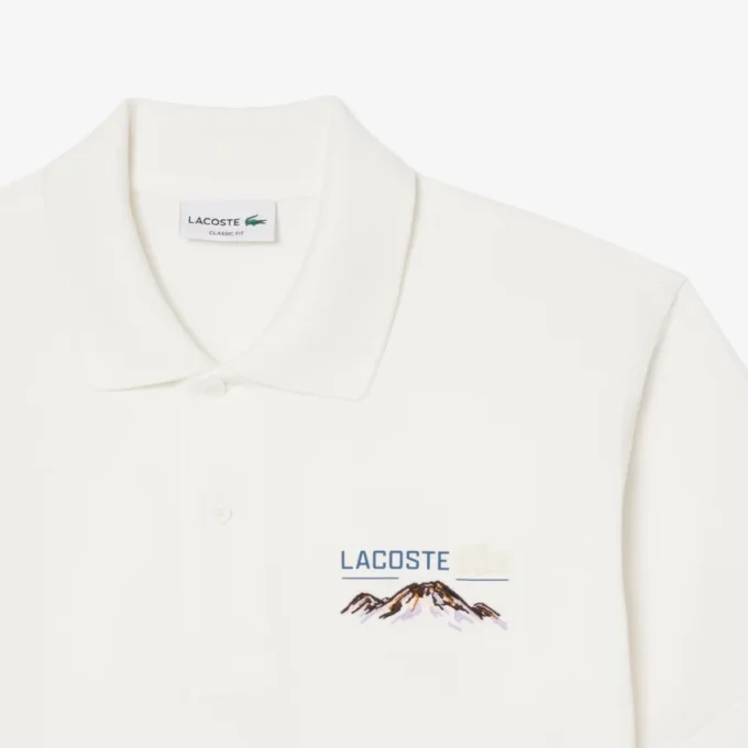 Herre-pologensere med klassisk passform og brodert motiv