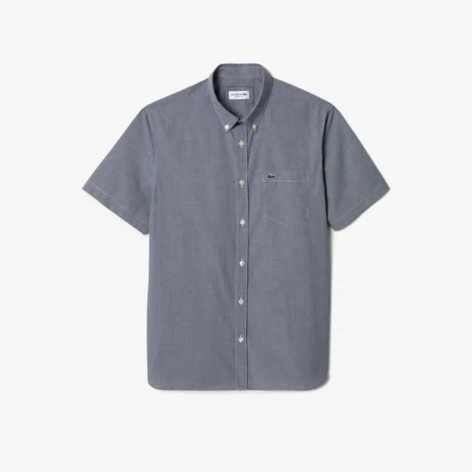 Herre-skjorte med korte ermer og vanlig passform i gingham