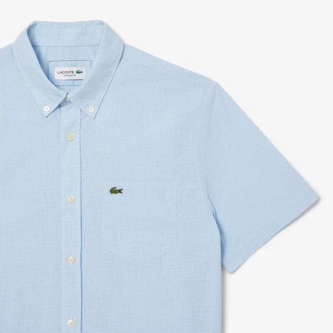 Herre-skjorte med korte ermer og vanlig passform i gingham
