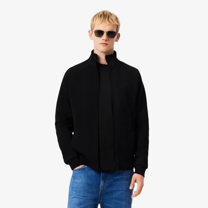 Herre-sweatshirt i dobbeltsidig jersey med glidelås