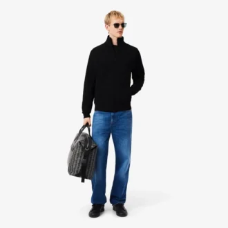 Herre-sweatshirt i dobbeltsidig jersey med glidelås