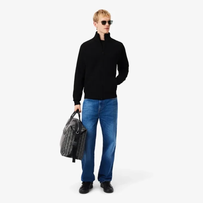 Herre-sweatshirt i dobbeltsidig jersey med glidelås