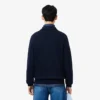 Herre-sweatshirt i ribbet bomull med polokrage