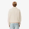 Herre-sweatshirt i ribbet bomull med polokrage