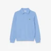 Herre-sweatshirt i ribbet bomull med polokrage