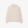 Herre-sweatshirt i ribbet bomull med polokrage