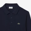 Herre-sweatshirt i ribbet bomull med polokrage