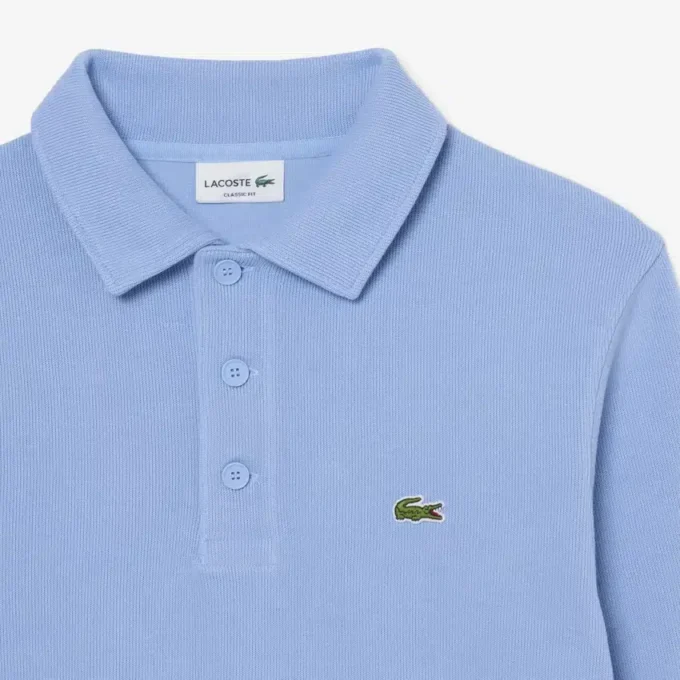 Herre-sweatshirt i ribbet bomull med polokrage