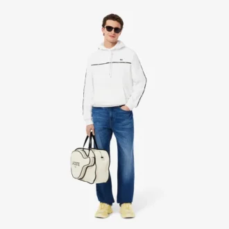 Herre-sweatshirt med logo og striper i klassisk passform