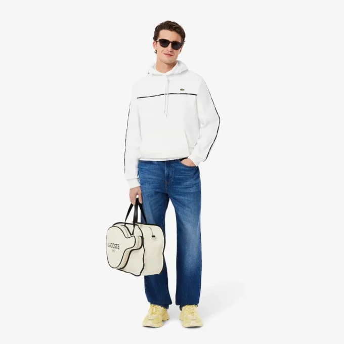 Herre-sweatshirt med logo og striper i klassisk passform