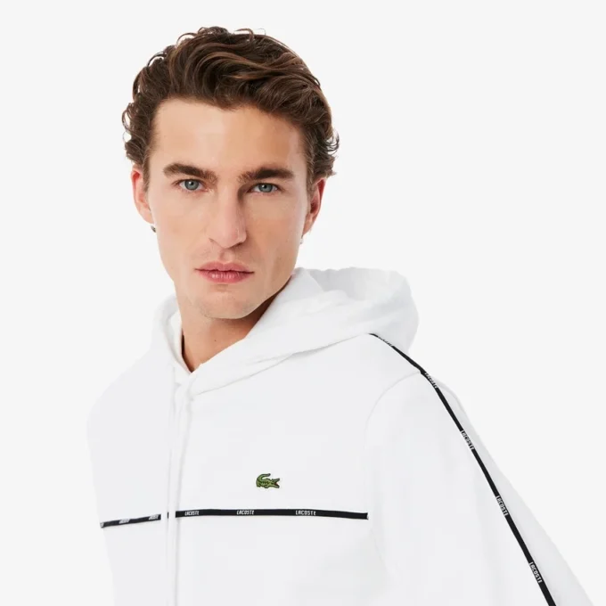 Herre-sweatshirt med logo og striper i klassisk passform