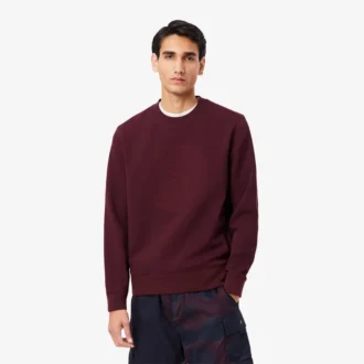 Herre-sweatshirt med preget logo i piqué