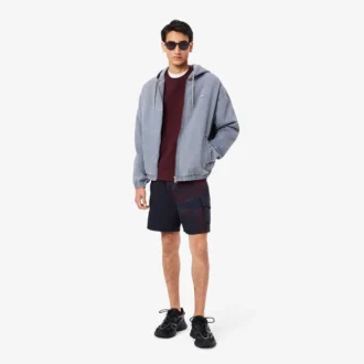Herre-sweatshirt med preget logo i piqué