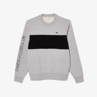 Herre-sweatshirt med rund hals og fargeblokker