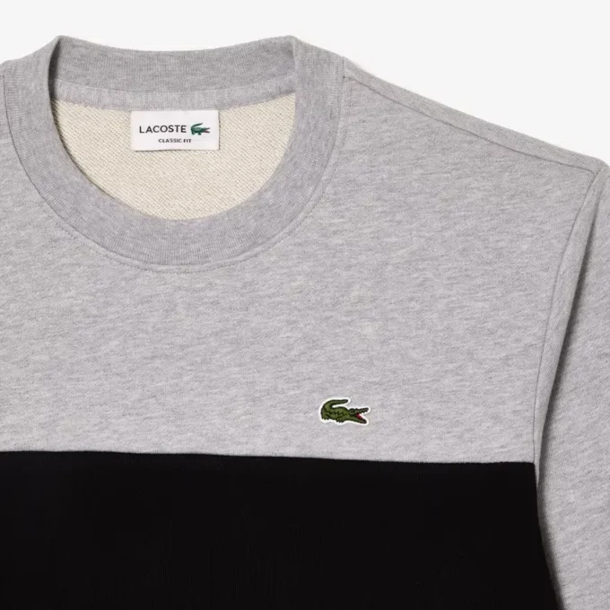 Herre-sweatshirt med rund hals og fargeblokker