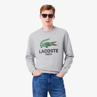 Herre-sweatshirt med rund hals og klassisk passform