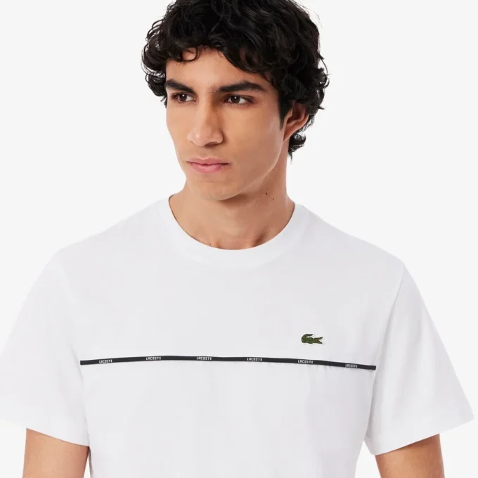 Herre-T-skjorte i bomullsjersey med logo