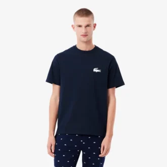 Herre-undertrøye i bomull med krokodilleprint