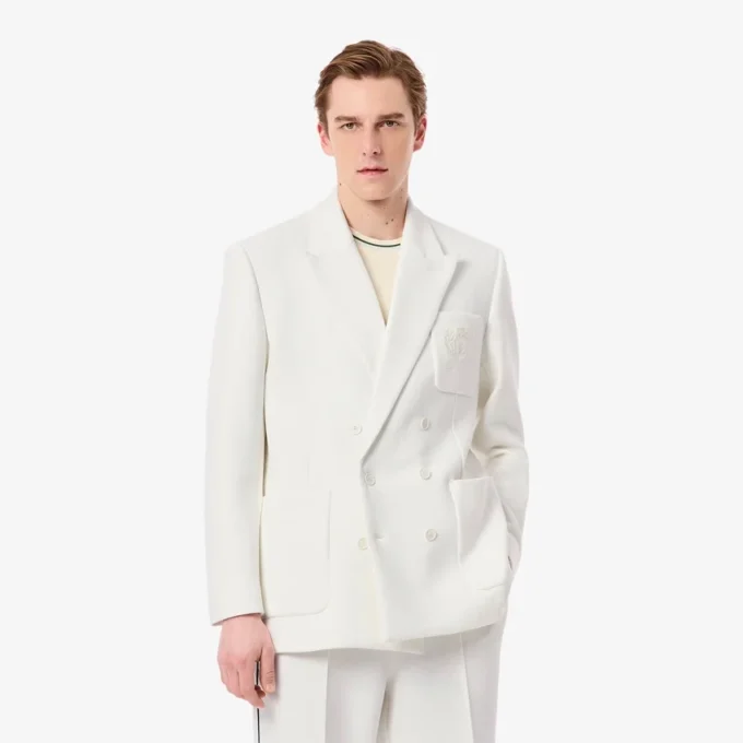 Herreblazer med dobbeltspent knappestolpe og brodert Heritage-merke
