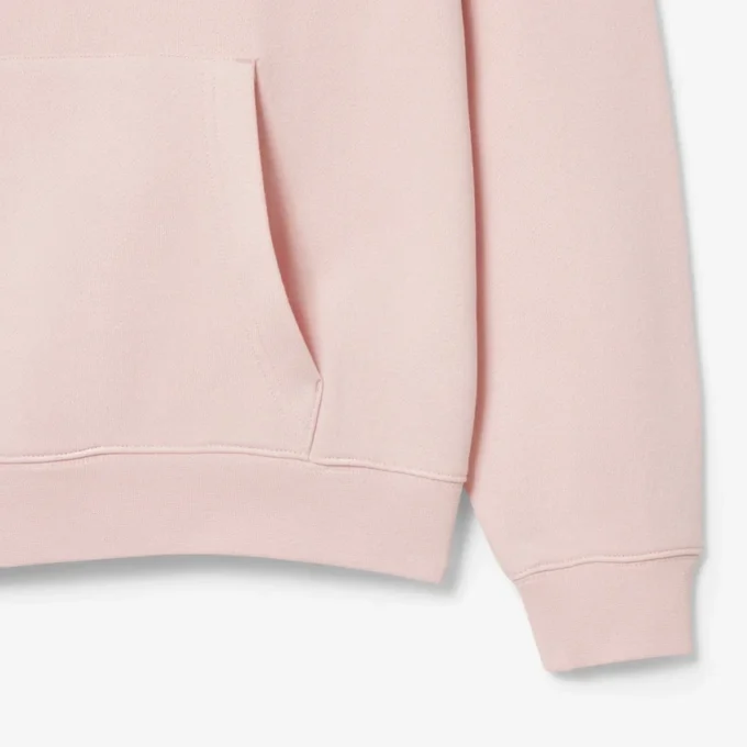 Hettegenser i fleece med trykk for menn