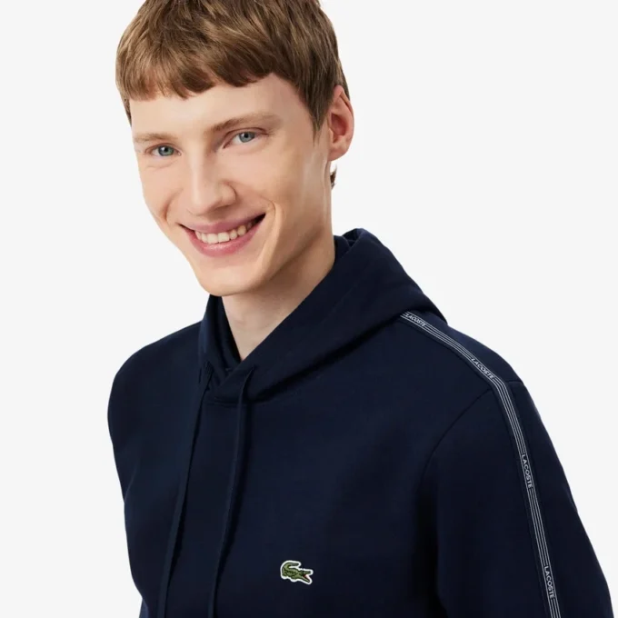 Hettegenser med logo-stripe og glidelås