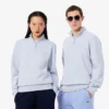 Høyhalset sweatshirt med glidelås og preget mønster
