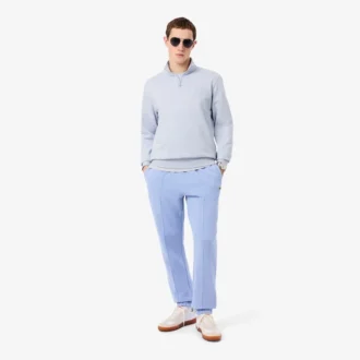 Høyhalset sweatshirt med glidelås og preget mønster