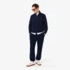 Høyhalset sweatshirt med glidelås og preget mønster
