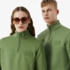 Høyhalset sweatshirt med glidelås og preget mønster