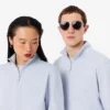 Høyhalset sweatshirt med glidelås og preget mønster