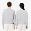 Høyhalset sweatshirt med glidelås og preget mønster