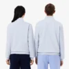 Høyhalset sweatshirt med glidelås og preget mønster