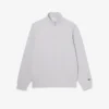 Høyhalset sweatshirt med glidelås og preget mønster
