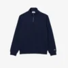Høyhalset sweatshirt med glidelås og preget mønster