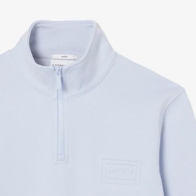 Høyhalset sweatshirt med glidelås og preget mønster