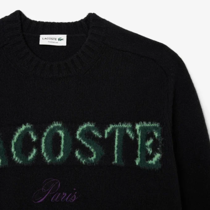 Intarsia-genser i ull for menn