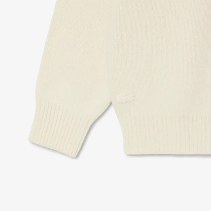 Intarsia-genser i ull med merke for damer