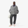 Kort oversized peacoat i ullblanding for kvinner